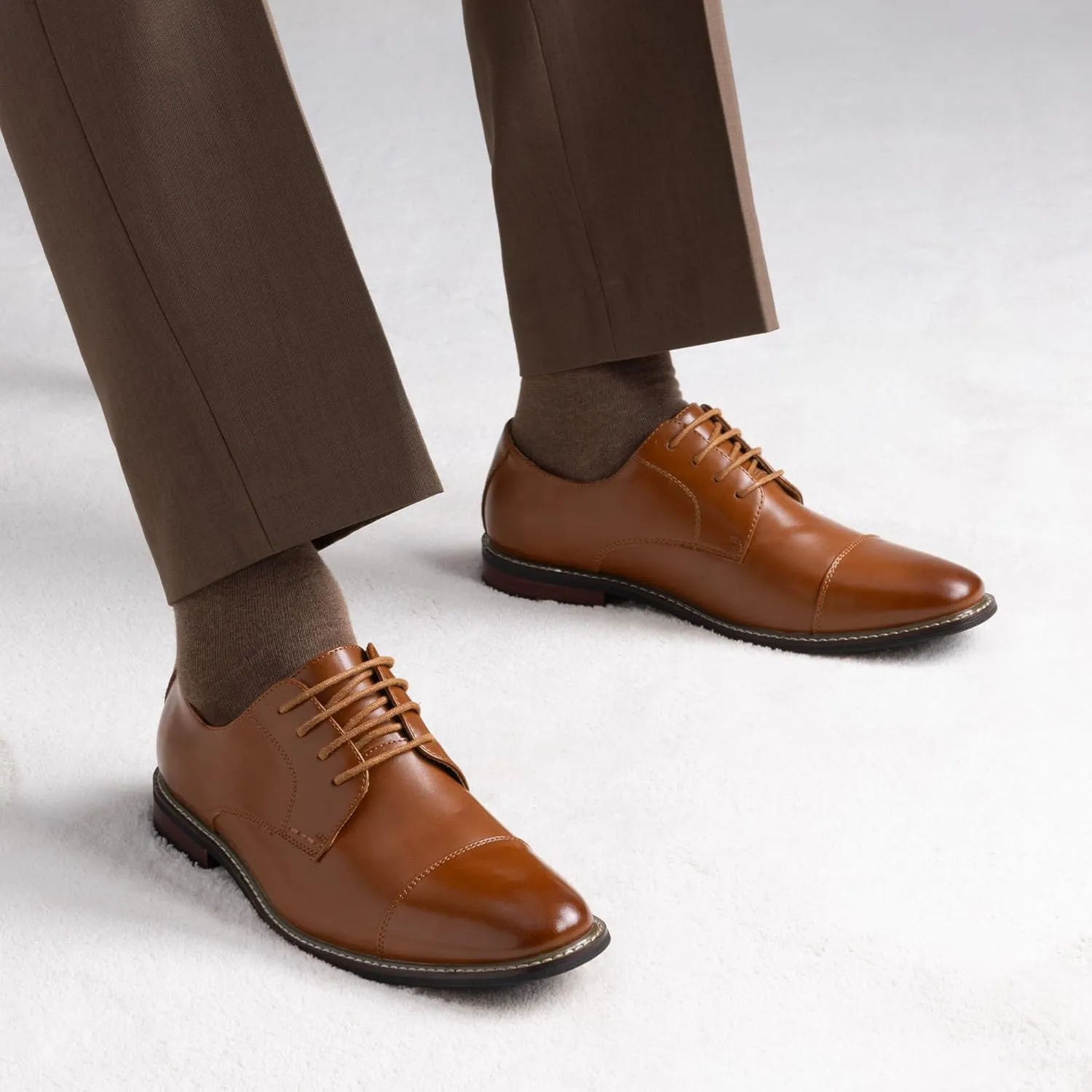 Bruno Marc Men's Prince Classic Modern Formal Oxford Lace Up Dress Shoes