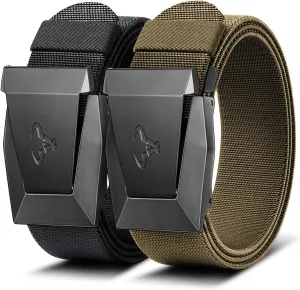 BULLIANT Men Belt,Tactical Stretch Belt Adjustable For Rigger Military Heavy Duty Work 1.5"-Cut For Fit
