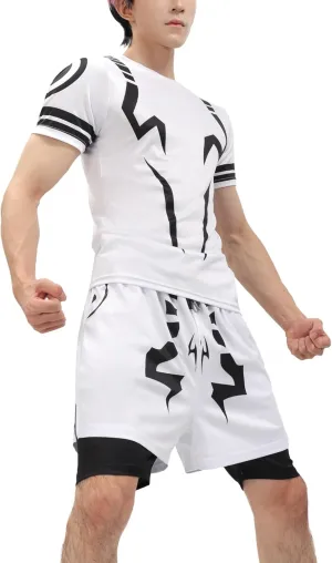 C-ZOFEK Cosplay Costume Gym Wear Clothes Trainer Outfit Workout Set for Men Halloween Parties