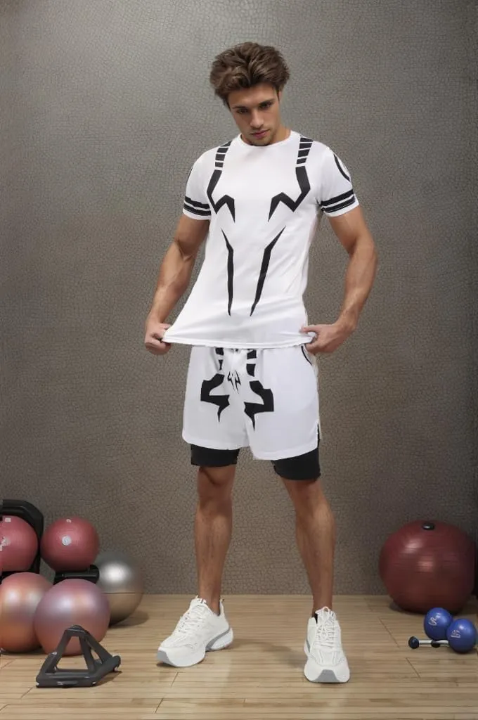 C-ZOFEK Cosplay Costume Gym Wear Clothes Trainer Outfit Workout Set for Men Halloween Parties