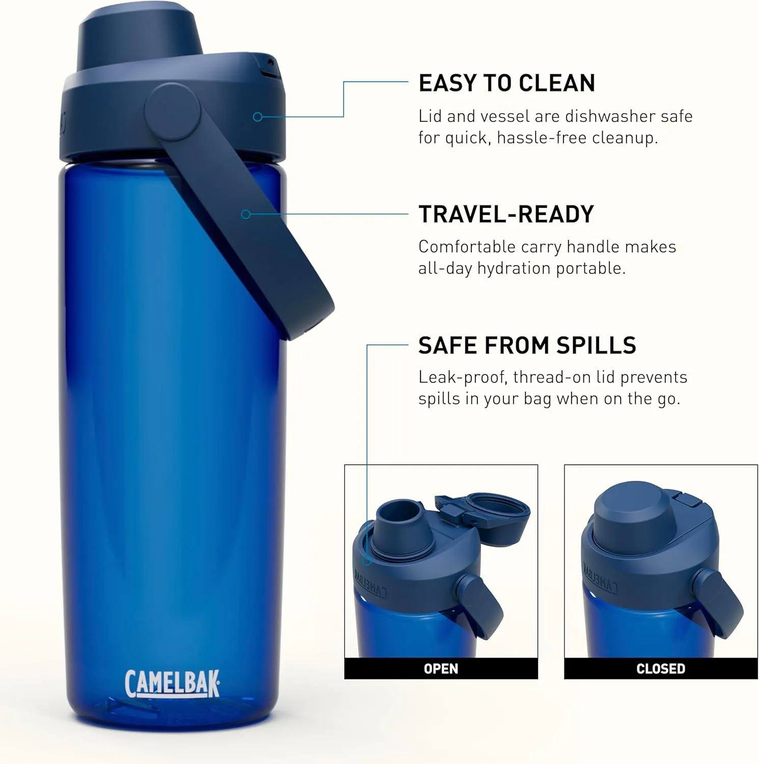 CamelBak Thrive Chug 20oz Water Bottle with Tritan Renew - Leak Proof Lid, Oxford