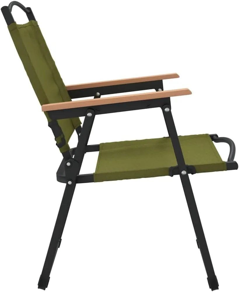 Camping Chairs 2 Pcs Green 21.3"x21.7"x30.7" Foldable Outdoor Beach Lounge Chairs with Oxford Fabric, Durable, Lightweight, and Water-Resistant for Camping, Fishing, and Picnic