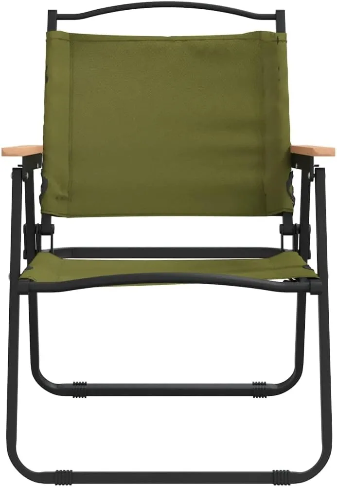 Camping Chairs 2 Pcs Green 21.3"x21.7"x30.7" Foldable Outdoor Beach Lounge Chairs with Oxford Fabric, Durable, Lightweight, and Water-Resistant for Camping, Fishing, and Picnic