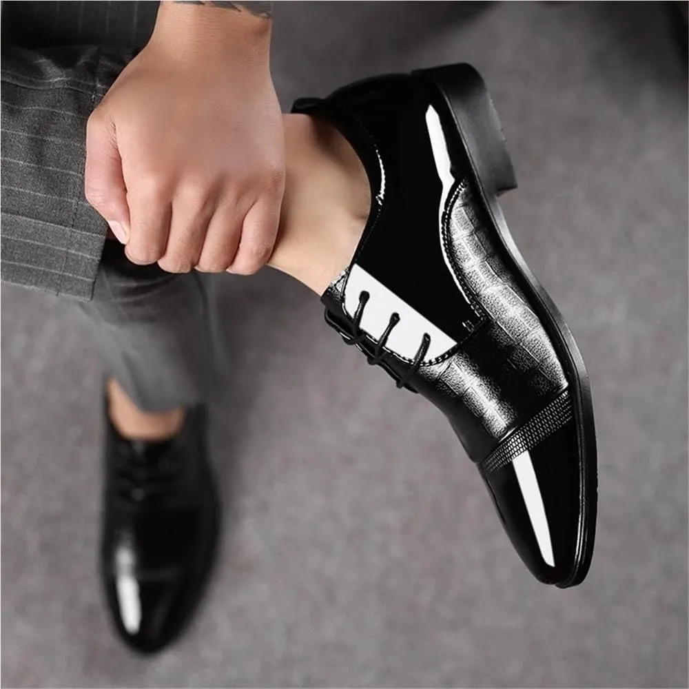 Cap Toe Oxfords Lace Up Lug Sole Business Commuting Work Office Dress Shoes Versatile Casual