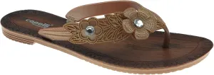 Capelli New York Flowers with Pearl Trim Ladies Flip Flop