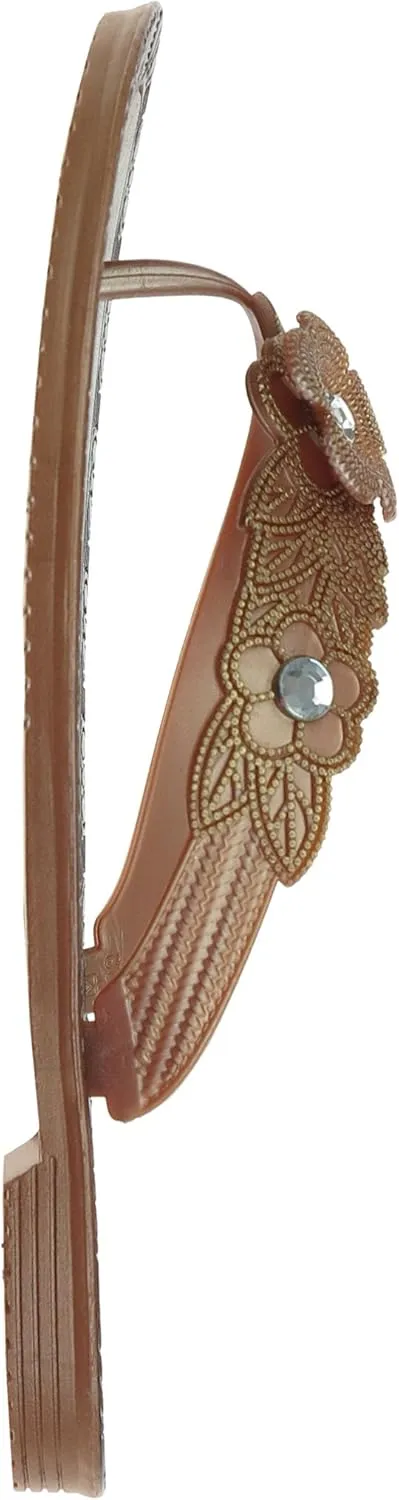 Capelli New York Flowers with Pearl Trim Ladies Flip Flop