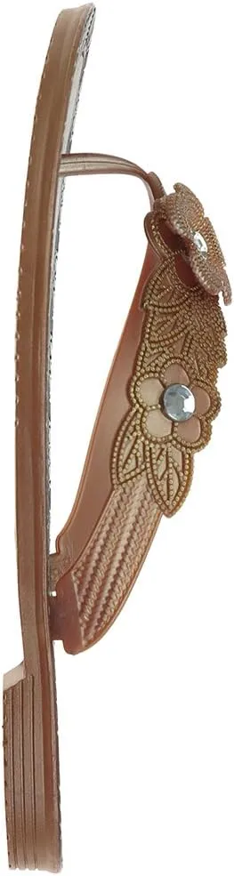 Capelli New York Flowers with Pearl Trim Ladies Flip Flop