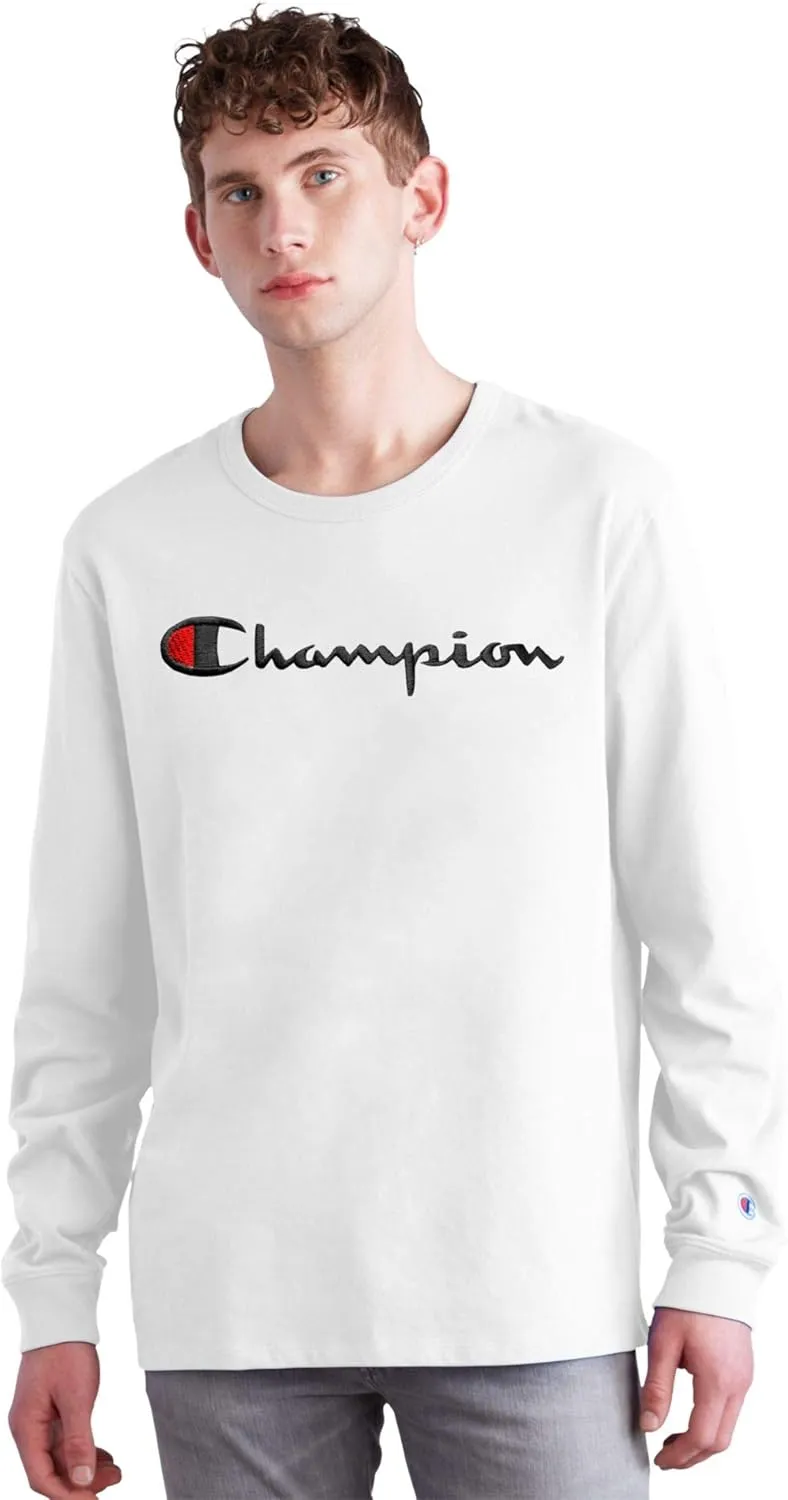 Champion Men's Long Sleeve Tee Shirt, Heritage T-Shirt for Men, Multiple Graphics