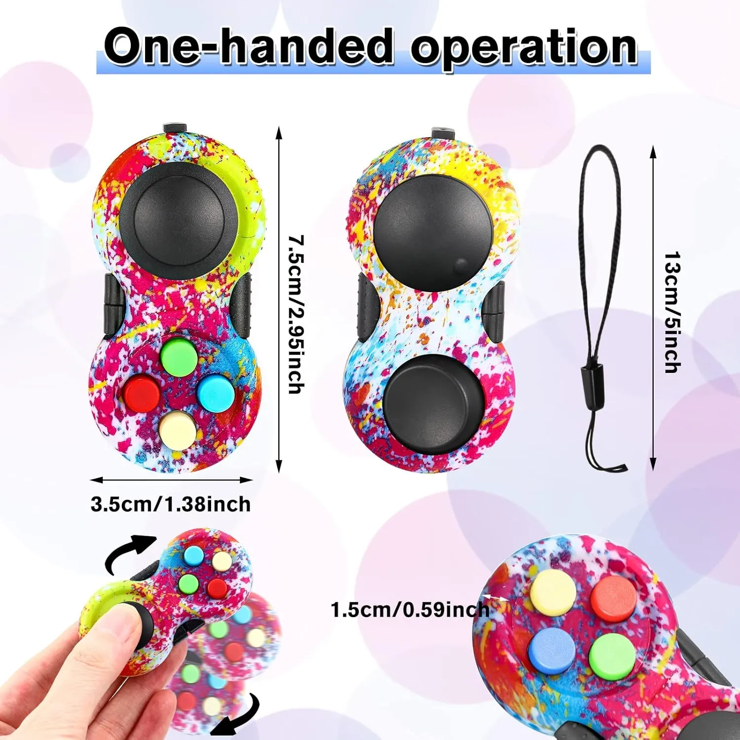 Civaner 12 Pcs Pad Toys Game Retro Fidgets Controller Toys Classic Handheld Fun Pad Packs Classic Sensory Educational Plaything for Kids Adult Anxiety and Stress Relief(Mixed Color)
