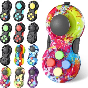 Civaner 12 Pcs Pad Toys Game Retro Fidgets Controller Toys Classic Handheld Fun Pad Packs Classic Sensory Educational Plaything for Kids Adult Anxiety and Stress Relief(Mixed Color)