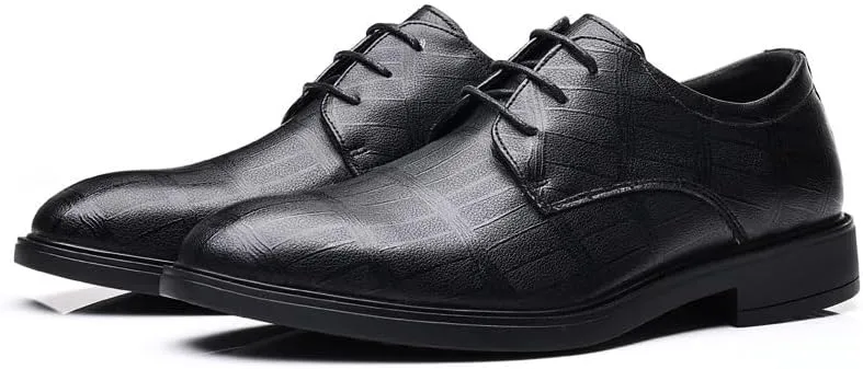 Classic British Business Formal Shoes Spring Men's Casual Leather Shoes Black All-Match Height Increase Oxford