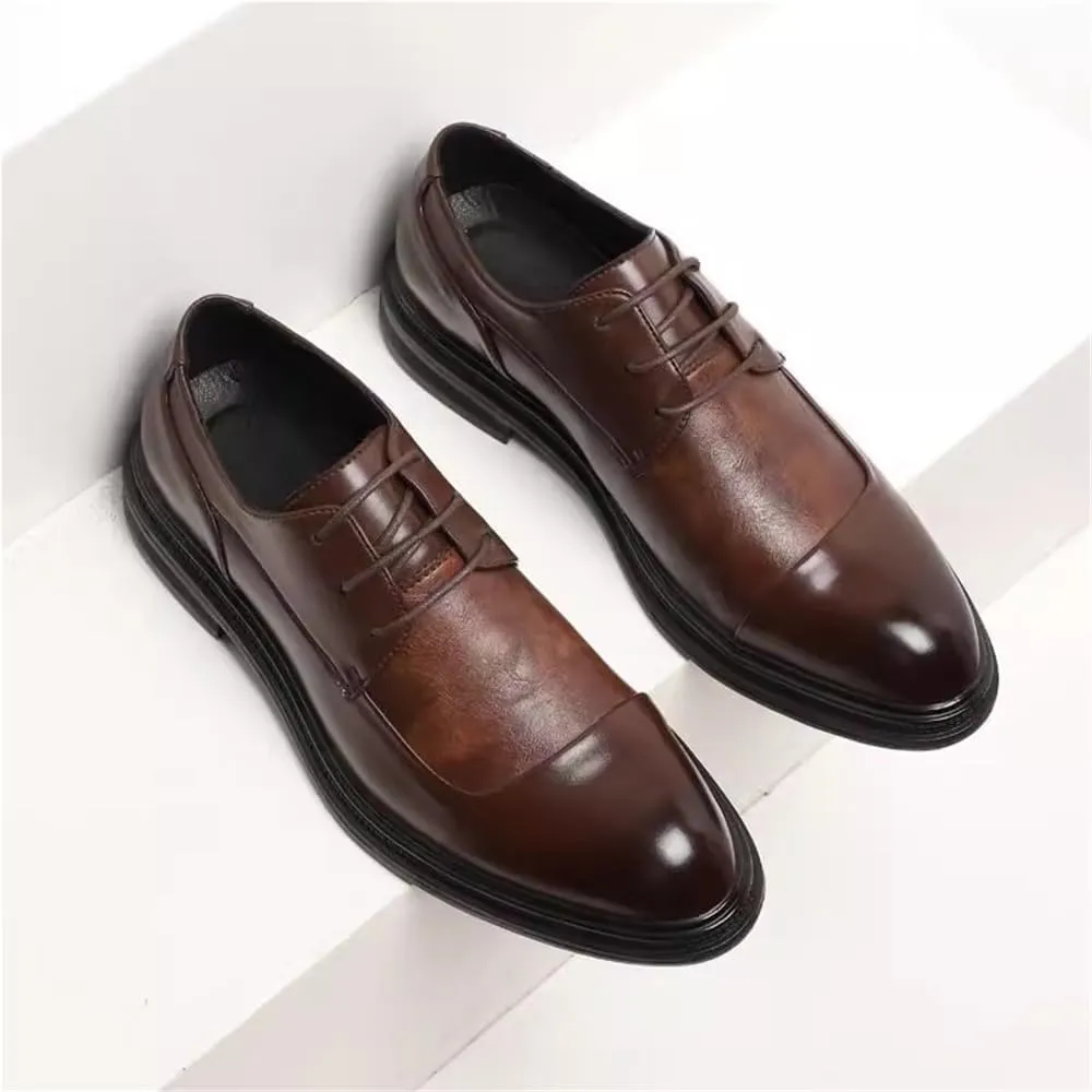 Classic Lace Up Formal Cap Toe Shoes Lug Sole Non-Slip Oxford Dress Wedding Party Comfortable Business Formal Shoes