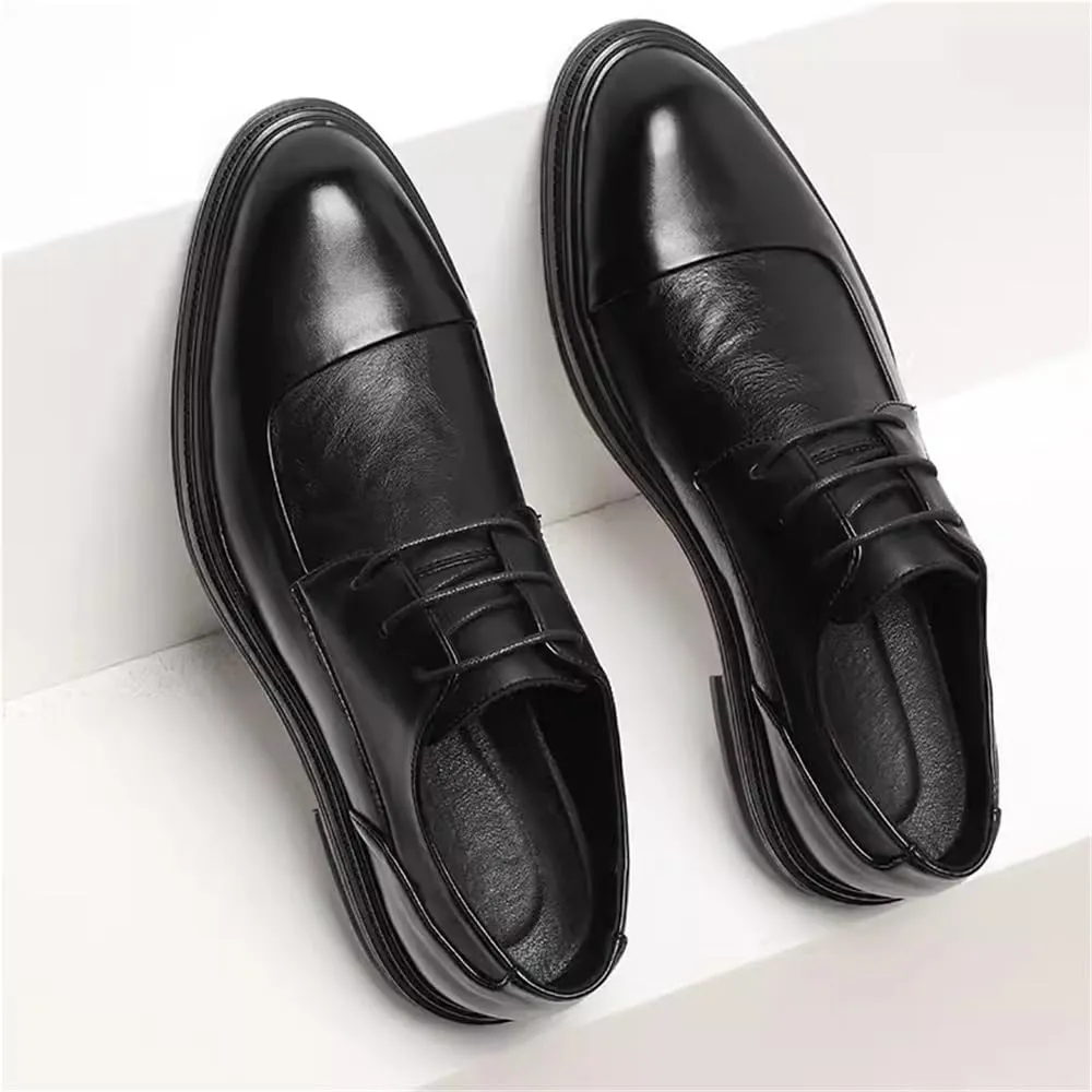 Classic Lace Up Formal Cap Toe Shoes Lug Sole Non-Slip Oxford Dress Wedding Party Comfortable Business Formal Shoes