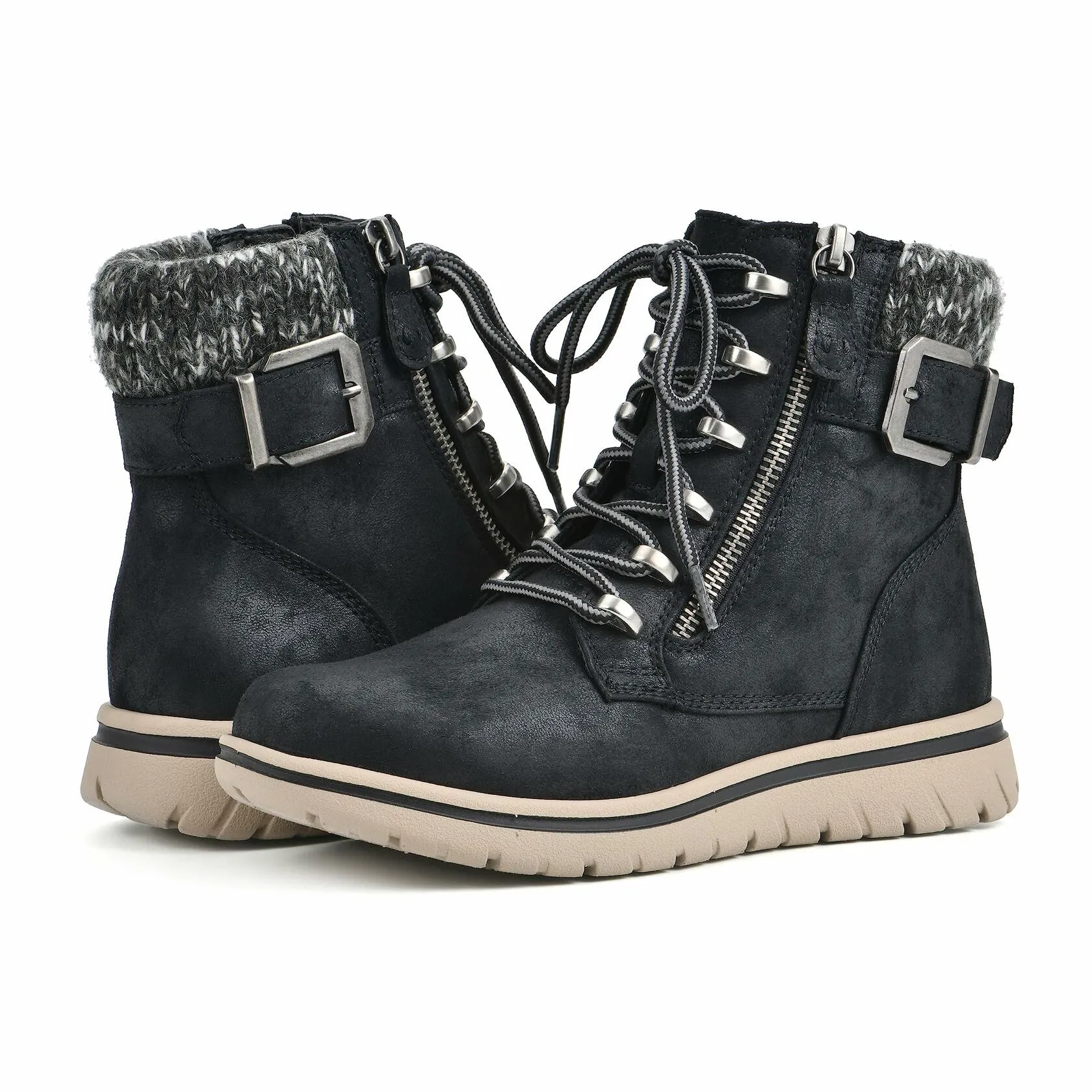 CLIFFS BY WHITE MOUNTAIN Women's Shoes Hearten City Hiker Boot, Black/Fabric, 9 - Like New