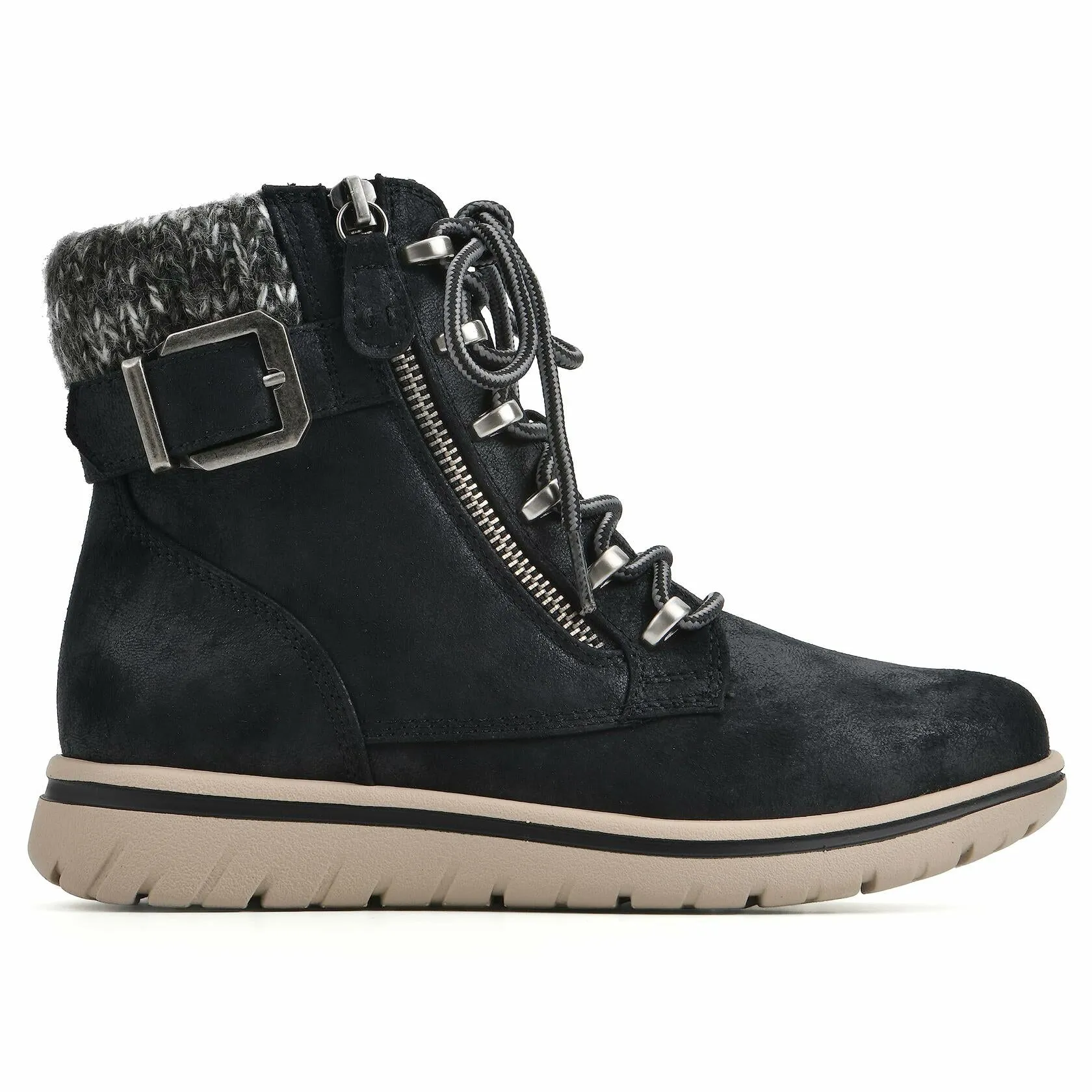 CLIFFS BY WHITE MOUNTAIN Women's Shoes Hearten City Hiker Boot, Black/Fabric, 9 - Like New