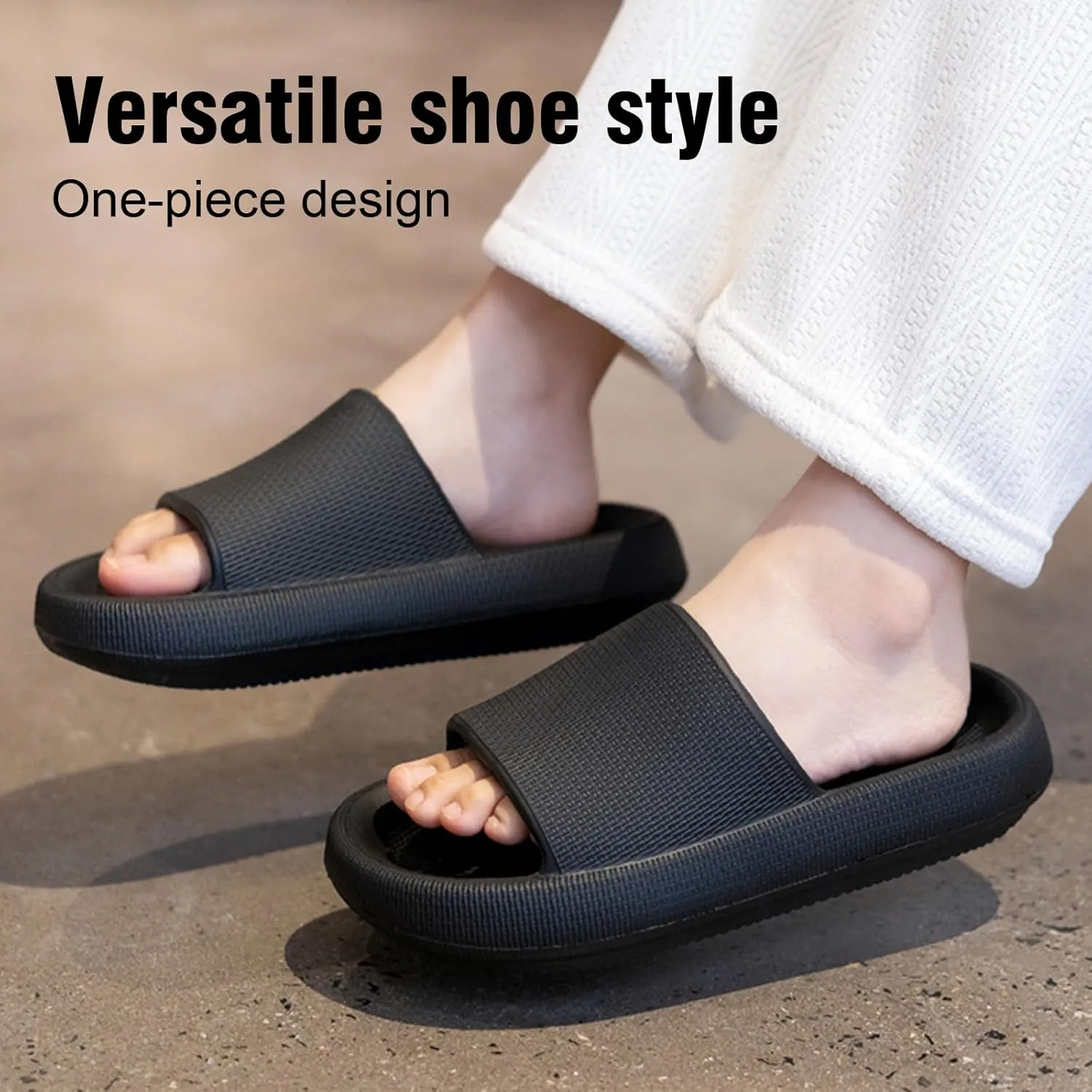 Cloud Slippers For Women Shower Shoes Pillow Slides Indoor House Outdoor Flip Flops For Men Bathroom Non-Slip Home Bubble Foam Beach Platform Slippers