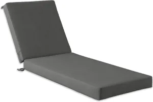 Codi Outdoor Lounge Chair Cushions, Chaise Cushion for Patio Furniture, Double Waterproof Fabric for Pool, 72 x 22.5 x 3.5 Inch 1PK Grey