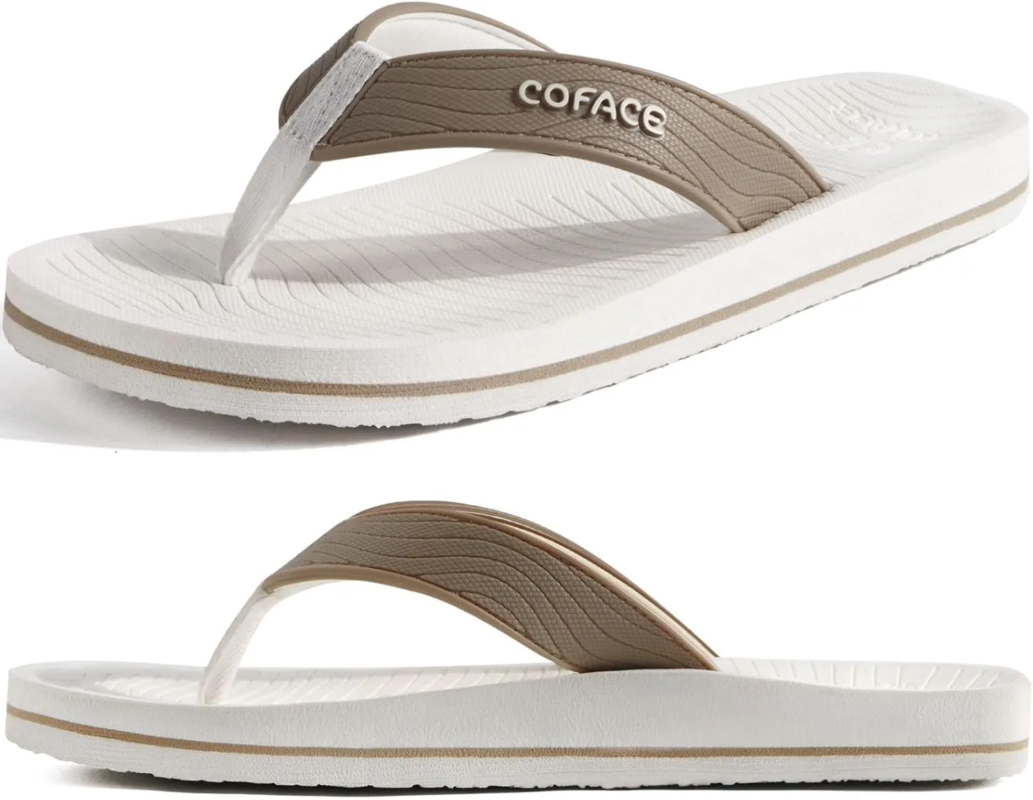 COFACE Men's Flip Flops Comfortable Yoga Mat Cushion Thong Sandals with Arch Support Casual Summer Beach Slides For Man, Size 7~15