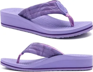 COFACE Women’s Flip Flops with Arch Support Ladies Fashion Lightweight Wedge Flip Flops Comfortable Yoga Mat Sole Summer Platform Thong Sandals
