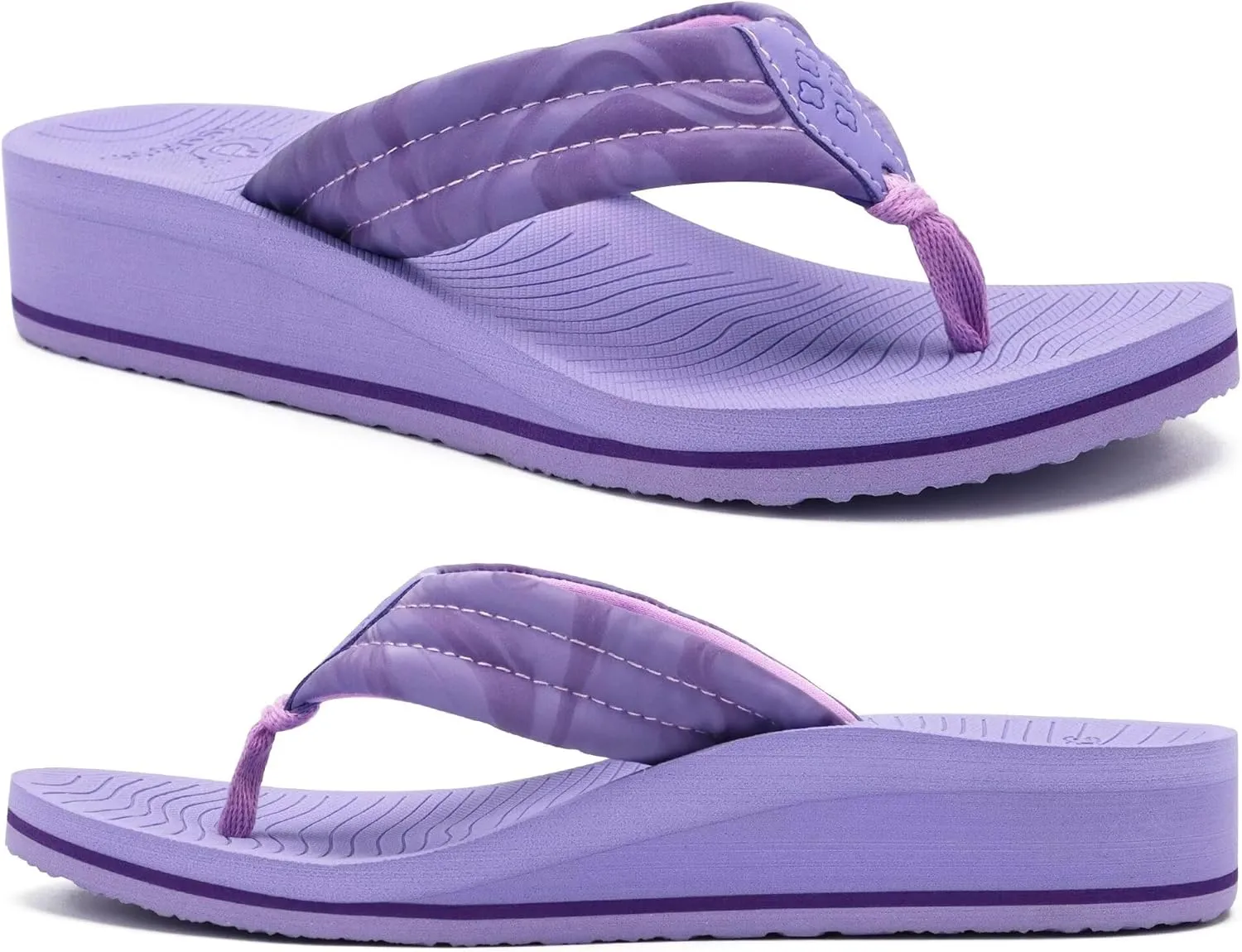 COFACE Women’s Flip Flops with Arch Support Ladies Fashion Lightweight Wedge Flip Flops Comfortable Yoga Mat Sole Summer Platform Thong Sandals