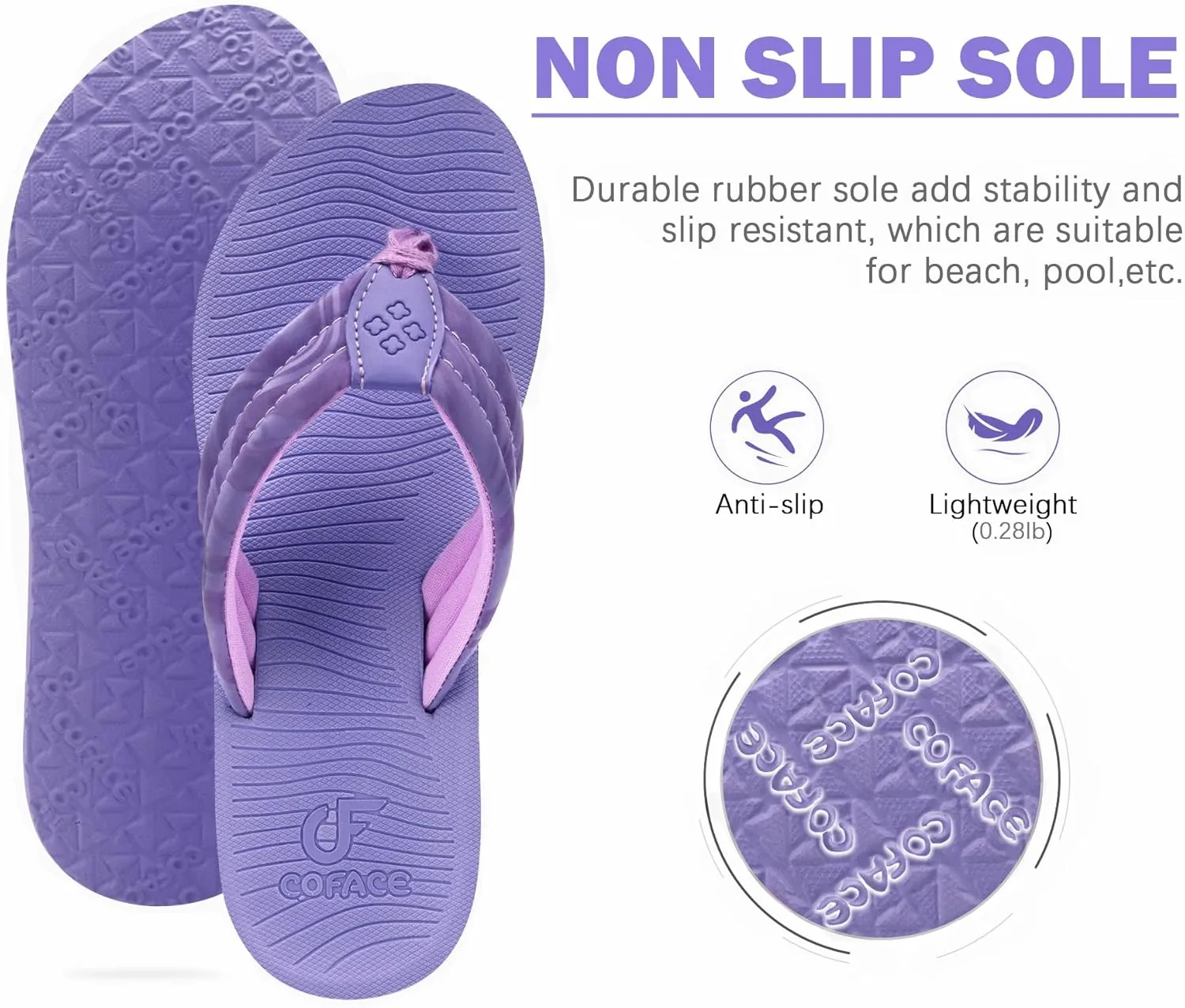COFACE Women’s Flip Flops with Arch Support Ladies Fashion Lightweight Wedge Flip Flops Comfortable Yoga Mat Sole Summer Platform Thong Sandals