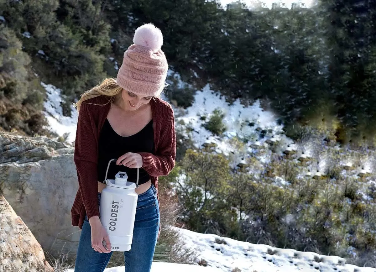 COLDEST Sports Water Bottle 128 oz/One Gallon (Straw Lid), Leak Proof, Vacuum Insulated Stainless Steel, Hot Cold, Double Walled, Thermo Mug, Metal Canteen Growler Jug (Gun Metal, Gallon)