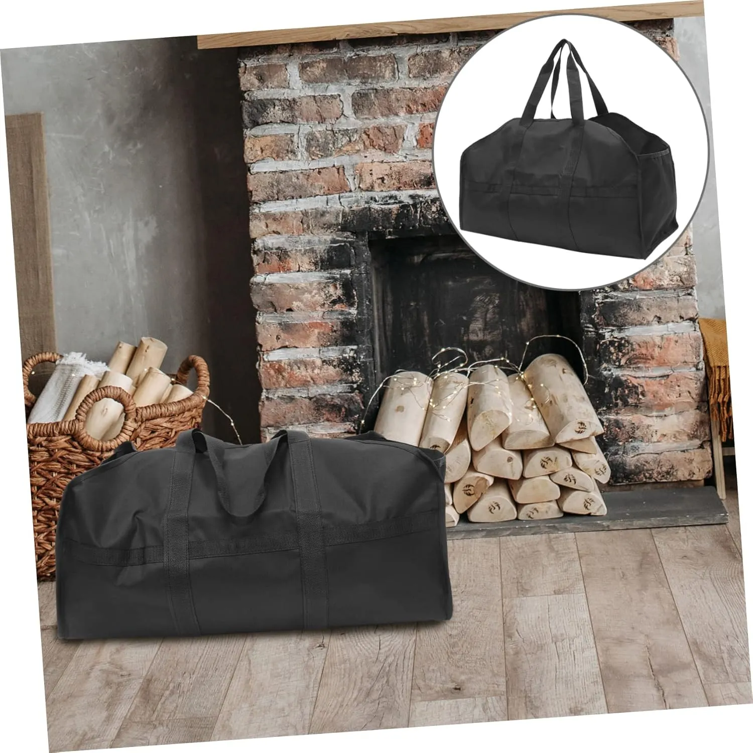Collapsible Firewood Storage Pouch Oxford Cloth Logging Pack for Tote Bags Trolley Sleeve