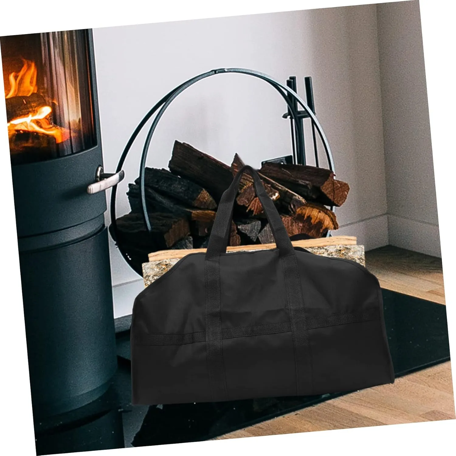 Collapsible Firewood Storage Pouch Oxford Cloth Logging Pack for Tote Bags Trolley Sleeve