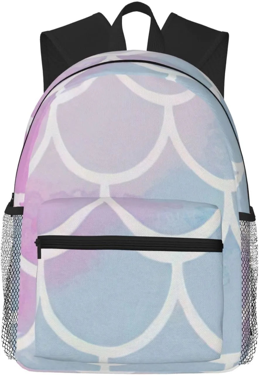 Colorful Mermaid Scale Print Lightweight And Comfortable Duffel Bag, Casual Daypack, Multipurpose Backpack