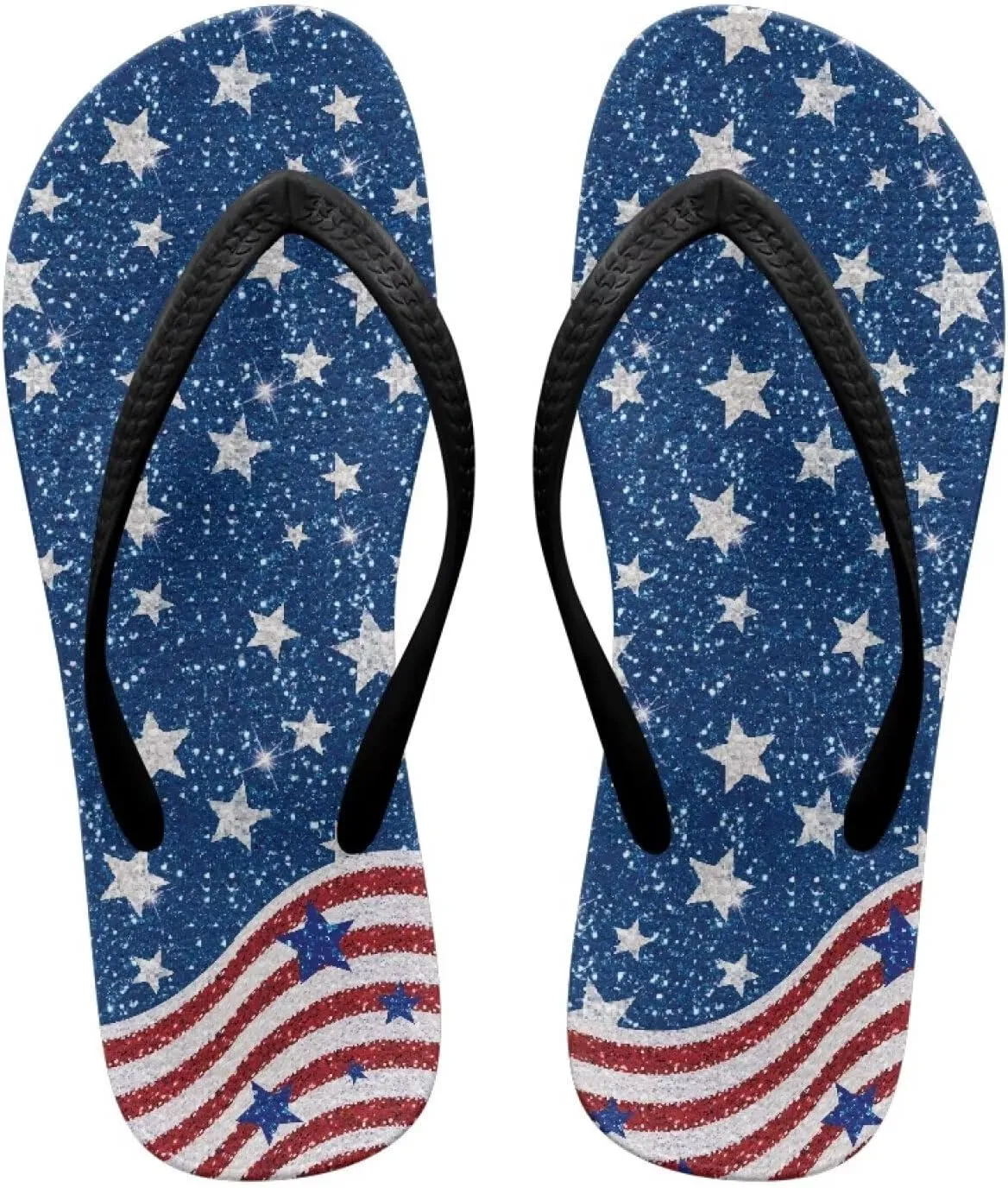 Comfort Walking Flip Flops Sandals Summer Slip On Pillow Slippers Bedroom Quick Drying Shower Slides Size 5.5-9.5 Black Sole
