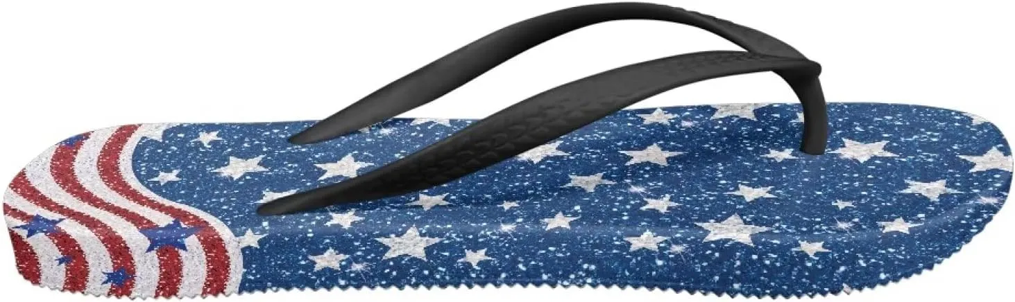 Comfort Walking Flip Flops Sandals Summer Slip On Pillow Slippers Bedroom Quick Drying Shower Slides Size 5.5-9.5 Black Sole