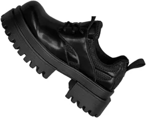 Comfortable Lace Up Oxfords Classic Casual Business Work Office Dress Shoes Height-Increasing Round Toe Shoes