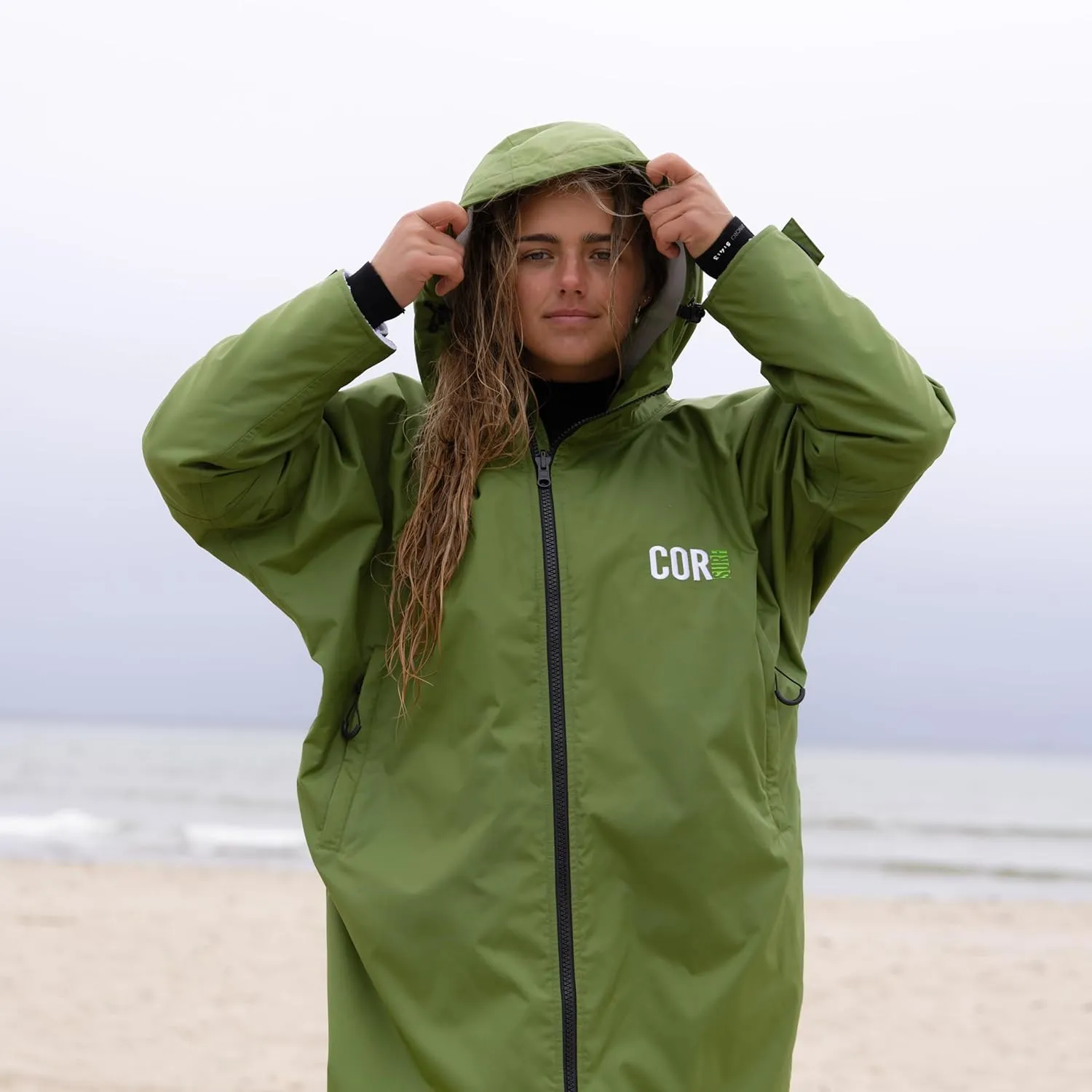 COR Surf Swim Parka for Youth and Adults | Heavy-Duty Weatherproof Swimming Jacket with Size Options for Men, Women and Kids