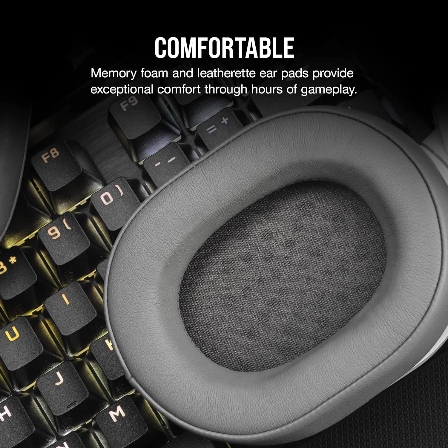 Corsair HS55 Stereo Gaming Headset (Leatherette Memory Foam Ear Pads, Lightweight, Omni-Directional Microphone, PC, Mac, PS5/PS4, Xbox Series X | S, Nintendo Switch, Mobile Compatibility) White