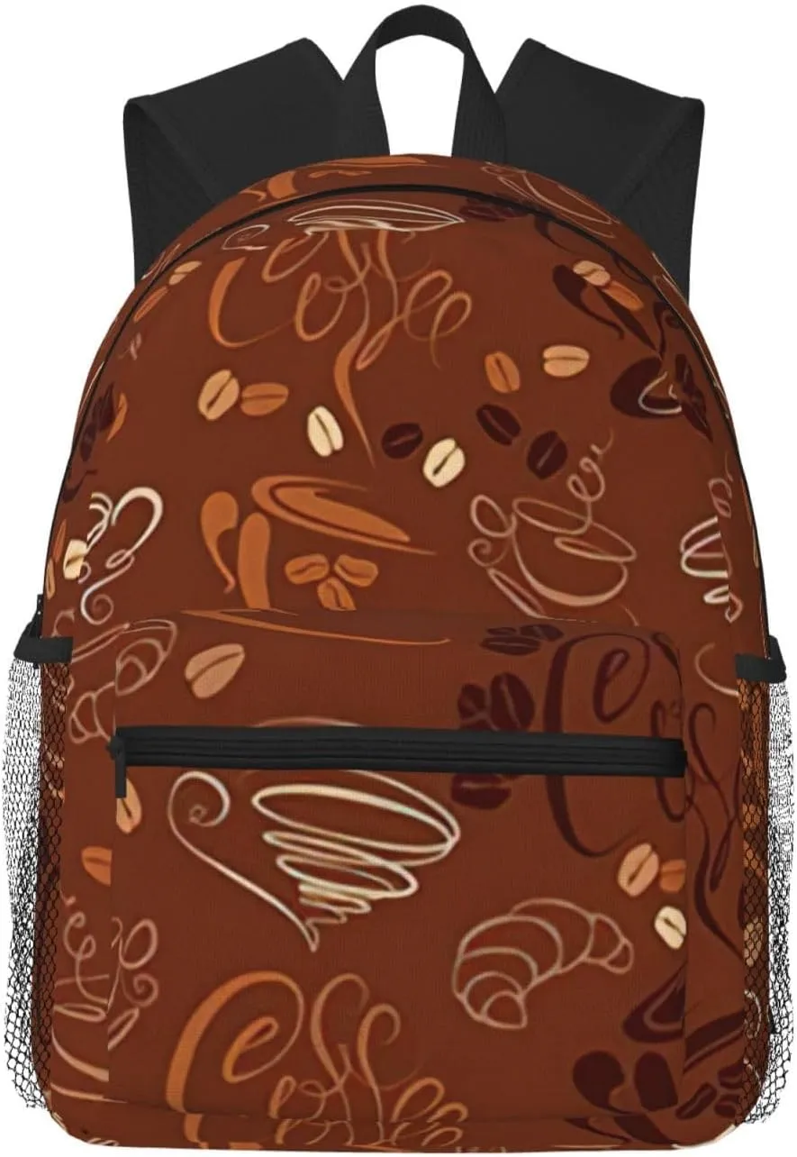 Cups And Beans Curves And Swirls Print Lightweight And Comfortable Duffel Bag, Casual Daypack, Multipurpose Backpack