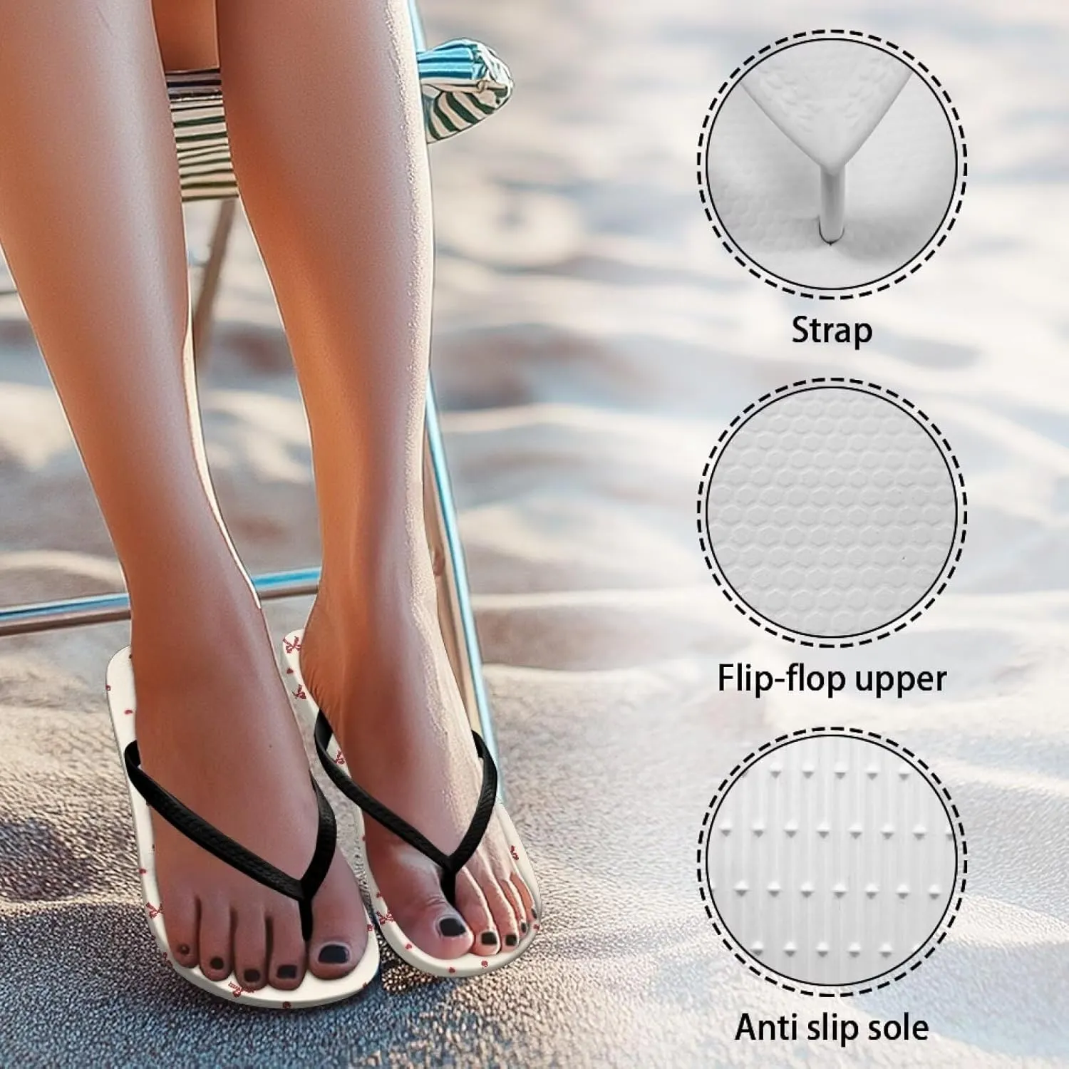 Cushion Breeze Women's Flip Flop Fashion House Soft Cushion Footbed Arch Support Fashion Summer Shoes Black Sole Size US 5.5-9.5