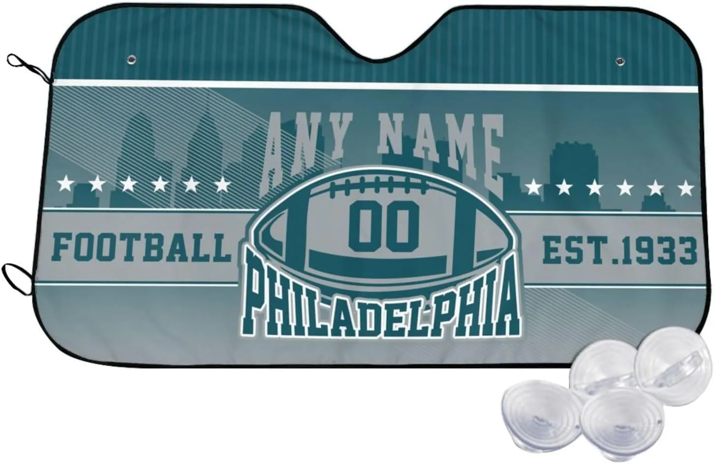 Custom Car Windshield Sunshade Keep Vehicle Cool Personalized Name and Number Foldable Auto UV Rays Sun Visor Protector Fans Gift