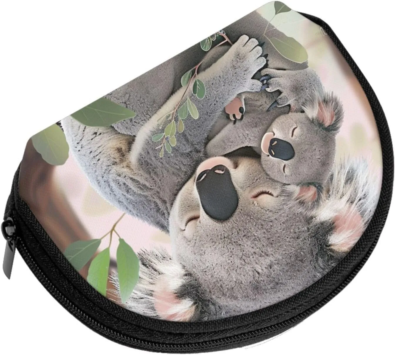 Cute Koala MOM and Baby Printed Coin Purse Mini Pouch Change Zipper Wallet Gifts for Women Girls