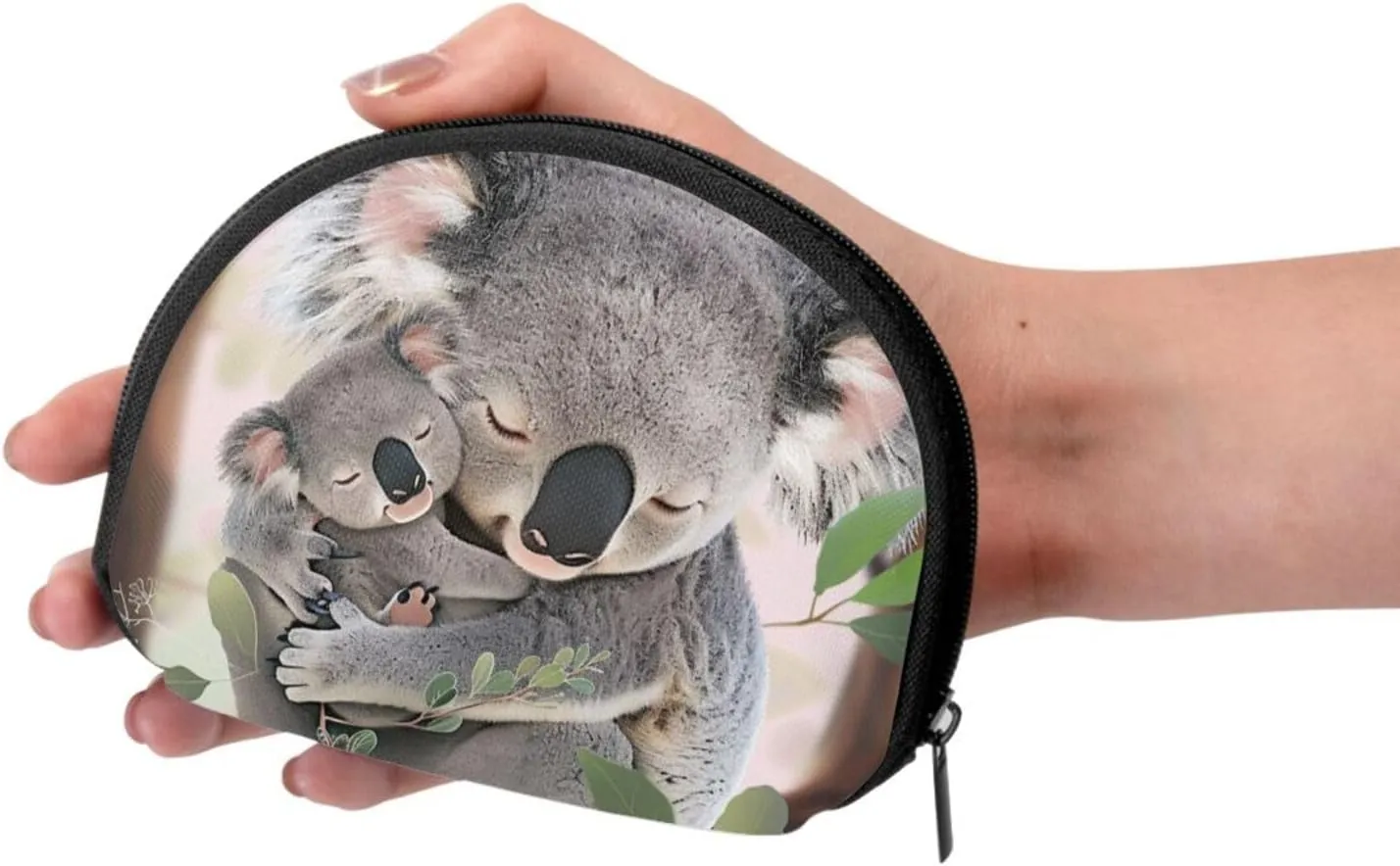 Cute Koala MOM and Baby Printed Coin Purse Mini Pouch Change Zipper Wallet Gifts for Women Girls
