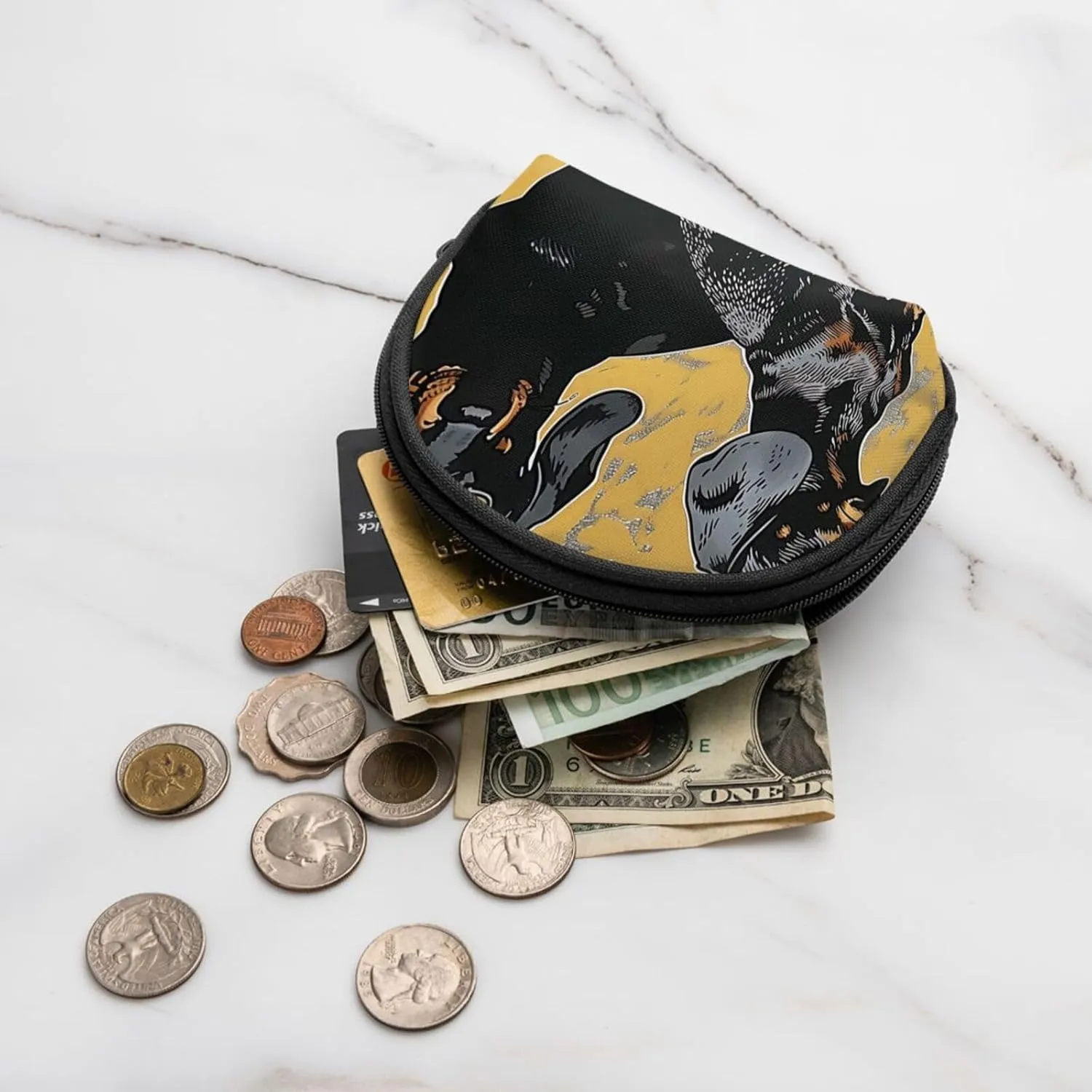 dachshund Printed Coin Purse Mini Pouch Change Zipper Wallet Gifts for Women Girls