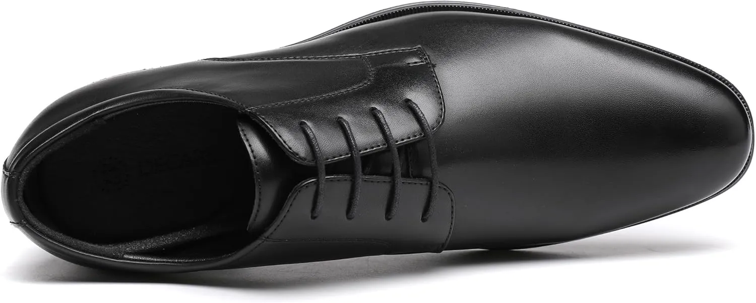 DECARSDZ Mens Classic Formal Oxford Lace-up Faux Patent Leather Shoe for Men Business Wedding Suit Tuxedo Dress Shoes