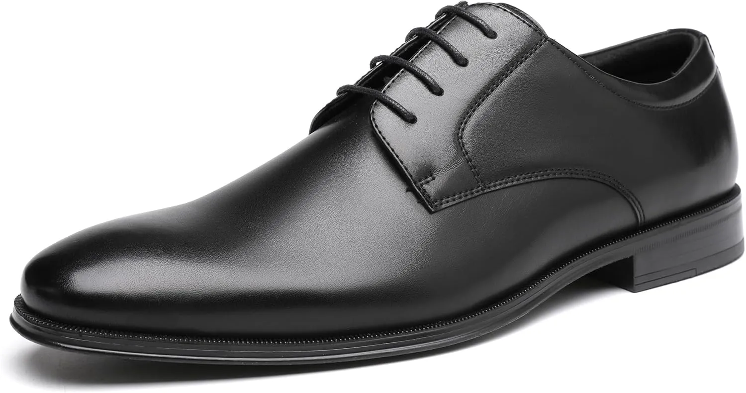 DECARSDZ Mens Classic Formal Oxford Lace-up Faux Patent Leather Shoe for Men Business Wedding Suit Tuxedo Dress Shoes