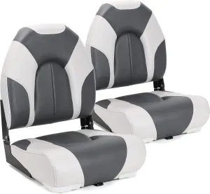 Deluxe Marine High Back Folding Boat Seat,Stainless Steel Screws Included