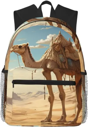 Desert Sand Camel Print Lightweight And Comfortable Duffel Bag, Casual Daypack, Multipurpose Backpack