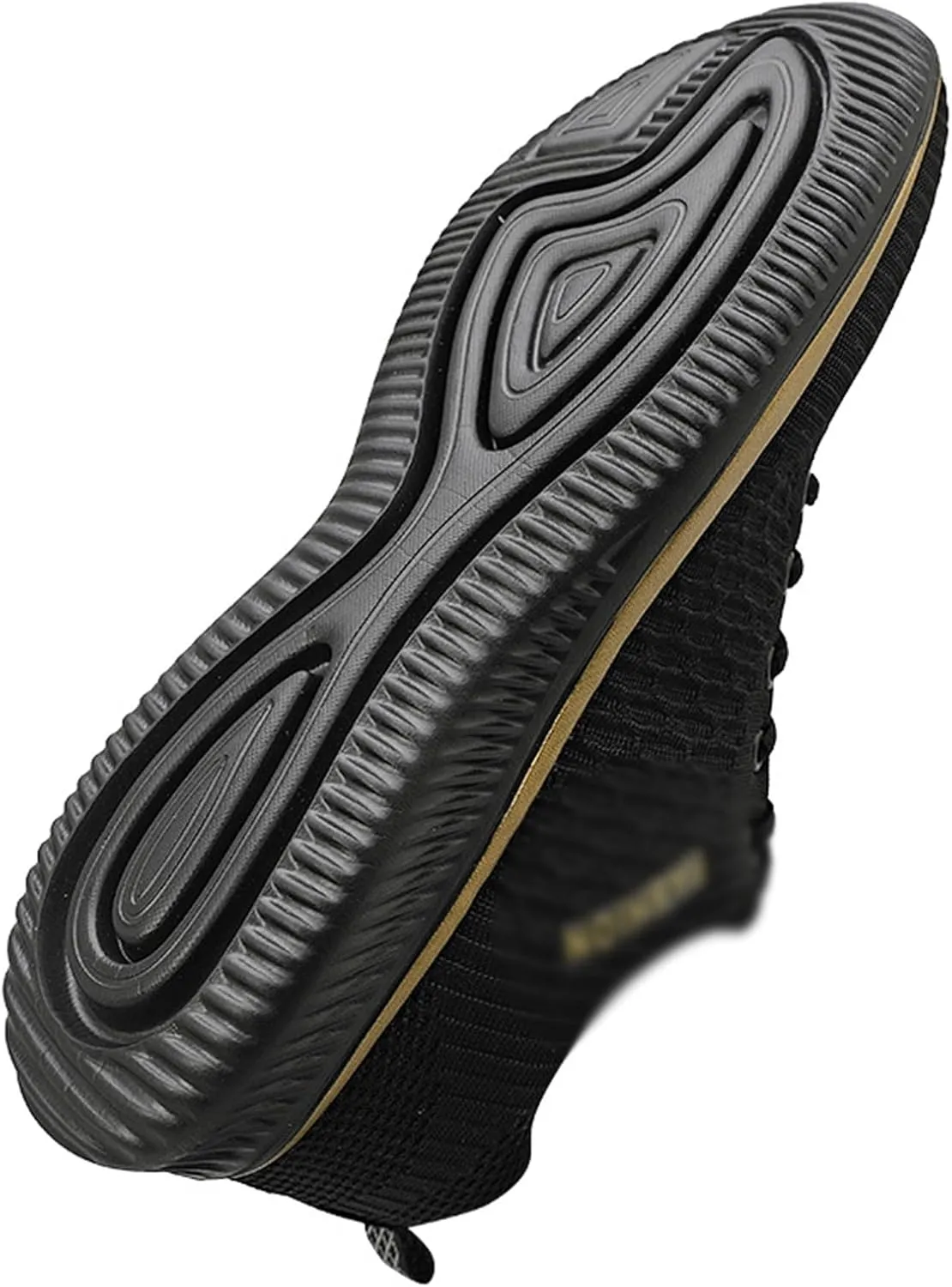 DHAEY Cross Trainer Shoes Unisex Knitted Mesh Cloth Breathable Soft Non-Slip Sole Squat Shoes Comfortable Convenient Gym Sneakers (Color : Black Gold, Size : 12.5 Women/11 Men)