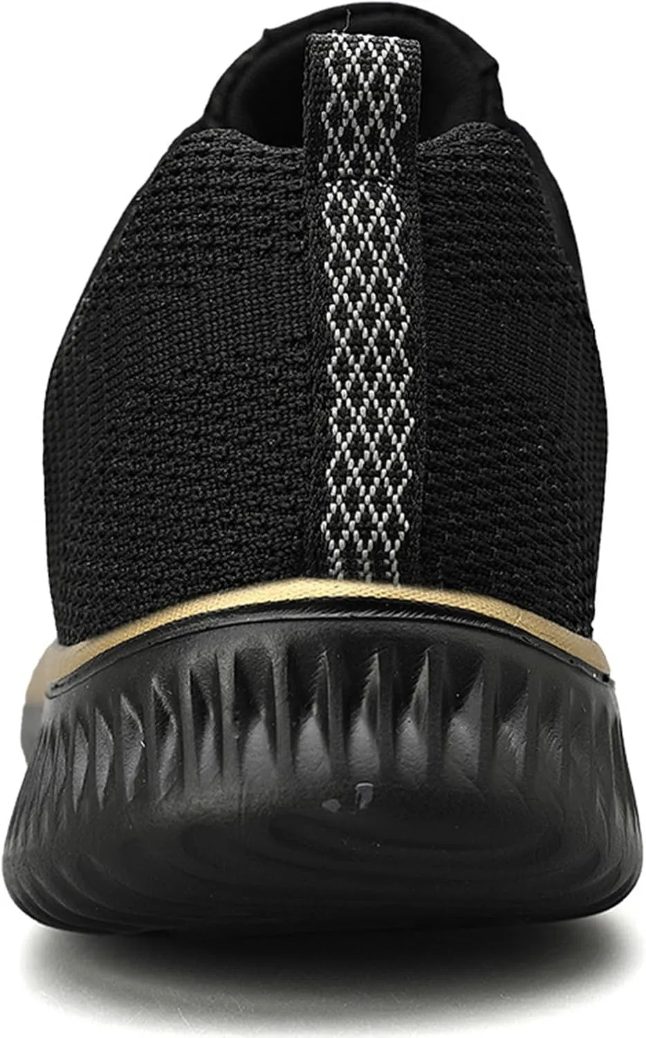 DHAEY Cross Trainer Shoes Unisex Knitted Mesh Cloth Breathable Soft Non-Slip Sole Squat Shoes Comfortable Convenient Gym Sneakers (Color : Black Gold, Size : 12.5 Women/11 Men)