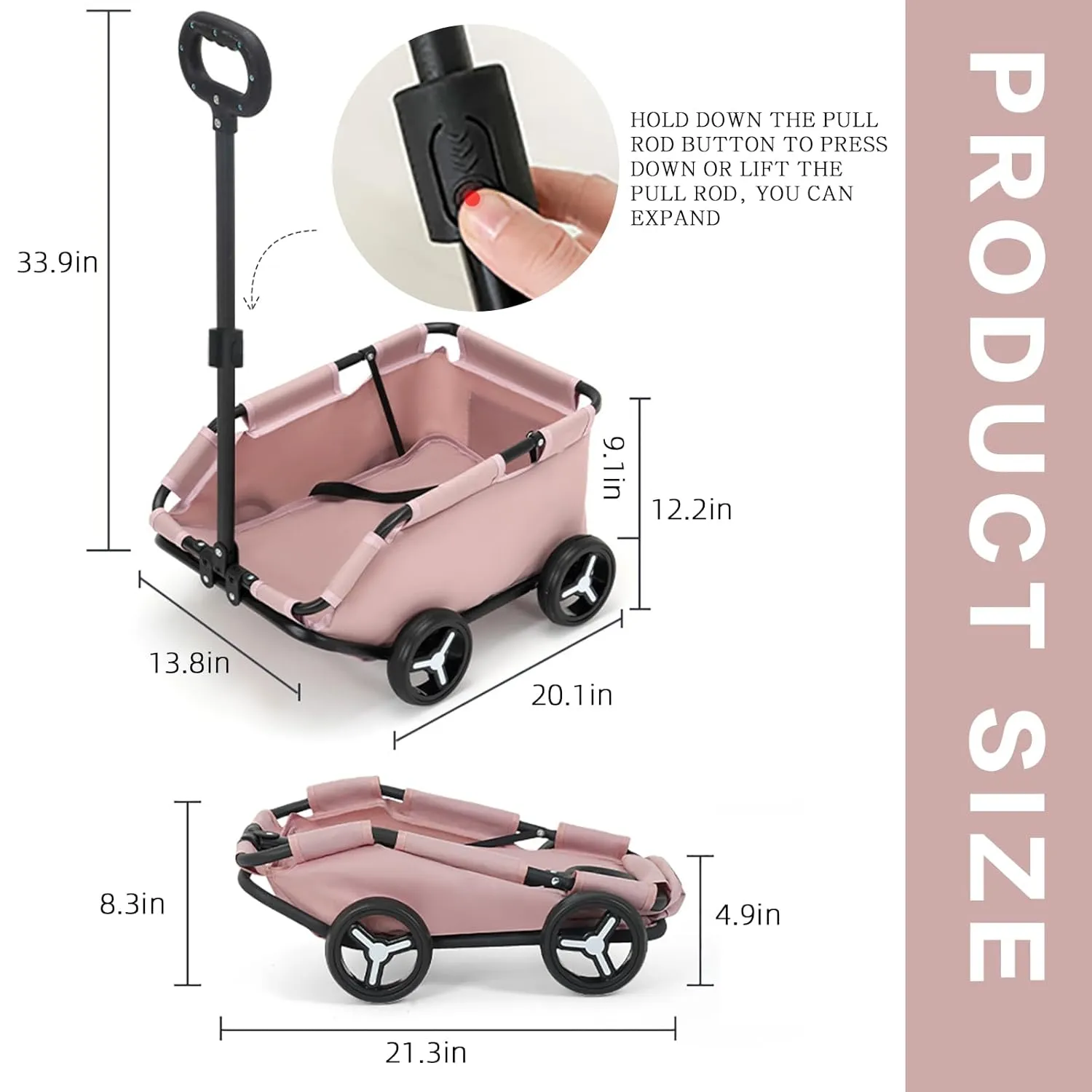 Dog Stroller 4 Wheels Folding Dog Cart Pet Stroller for Travelling Shopping Walking Playing for Small Dogs Cats (Plaid Blue)