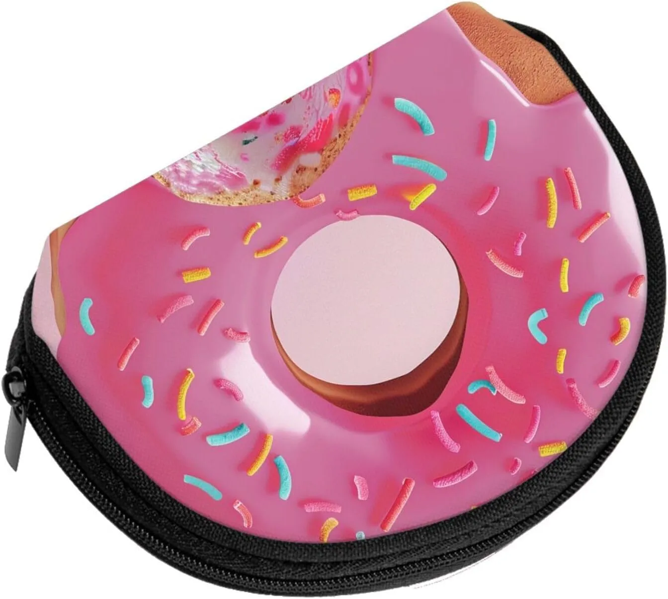 Donut Printed Coin Purse Mini Pouch Change Zipper Wallet Gifts for Women Girls