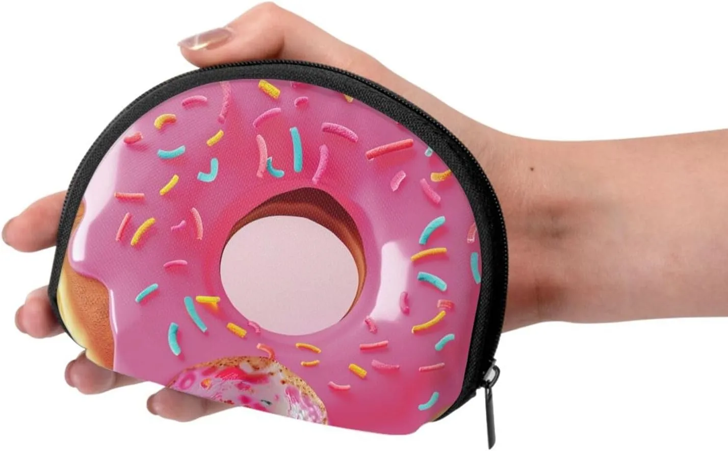 Donut Printed Coin Purse Mini Pouch Change Zipper Wallet Gifts for Women Girls