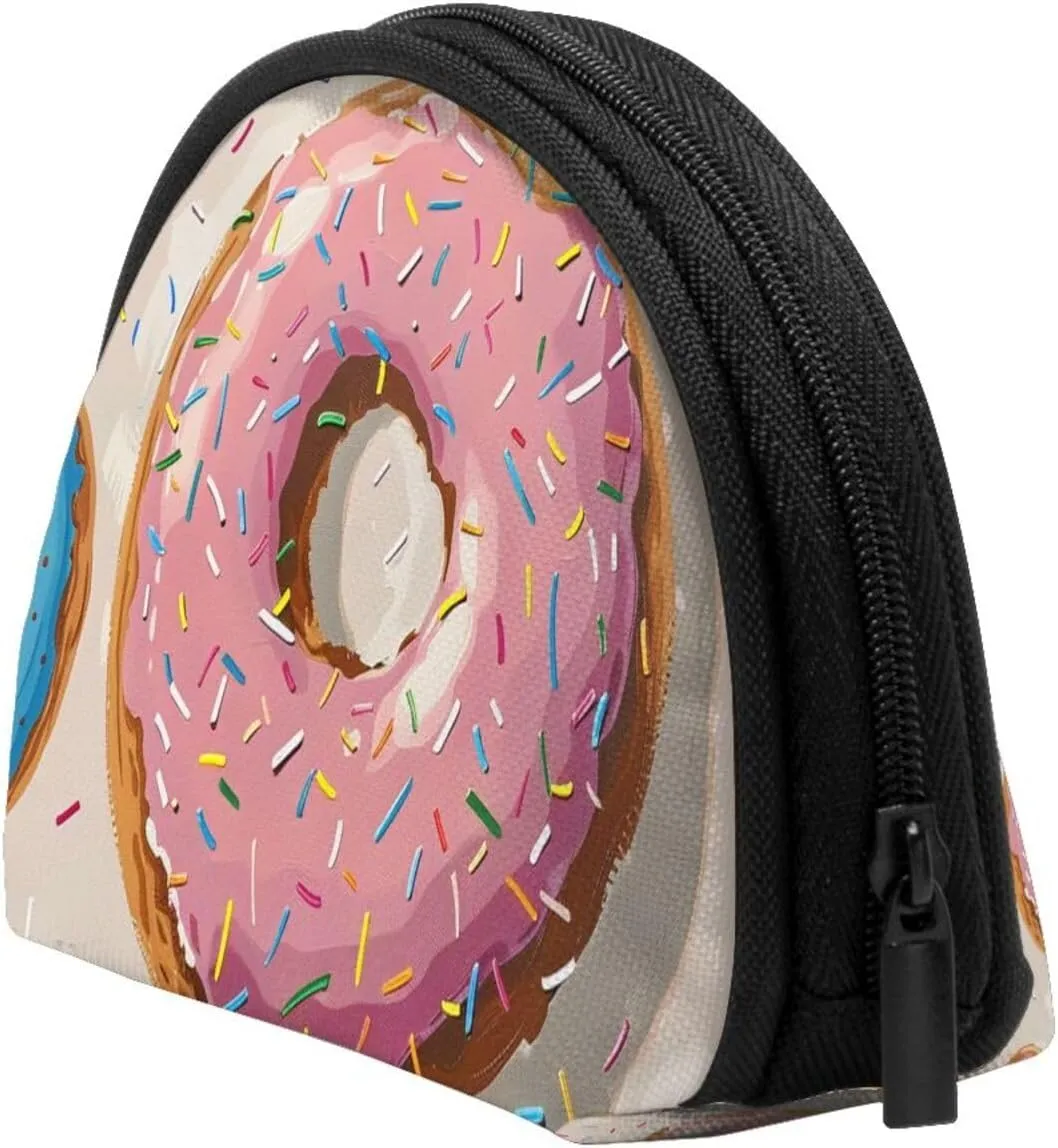 Donuts Printed Coin Purse Mini Pouch Change Zipper Wallet Gifts for Women Girls
